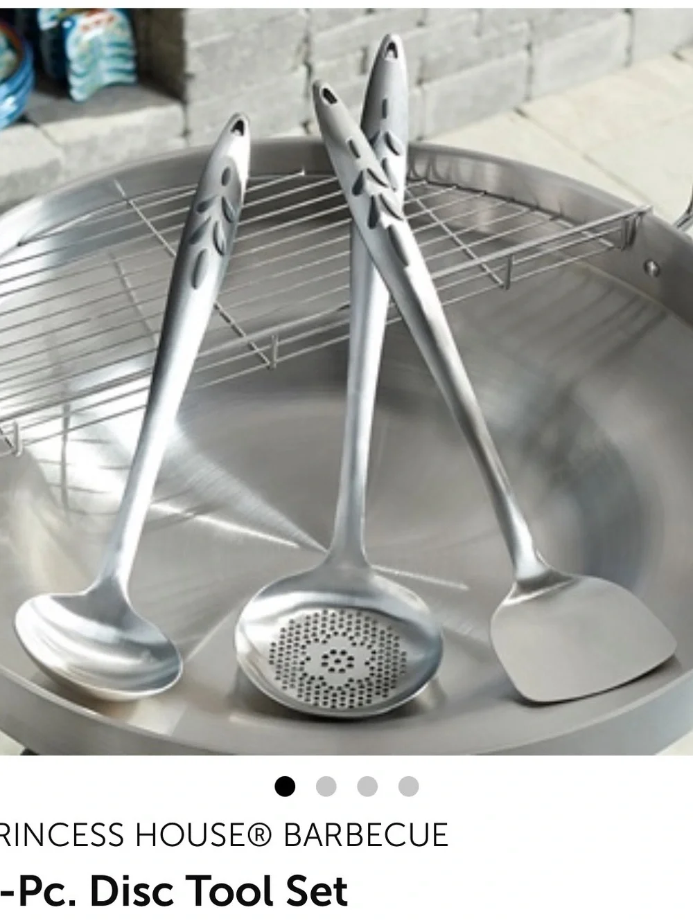 Princess House Silver Stainless Steel 3-Piece Barbecue Tool Set